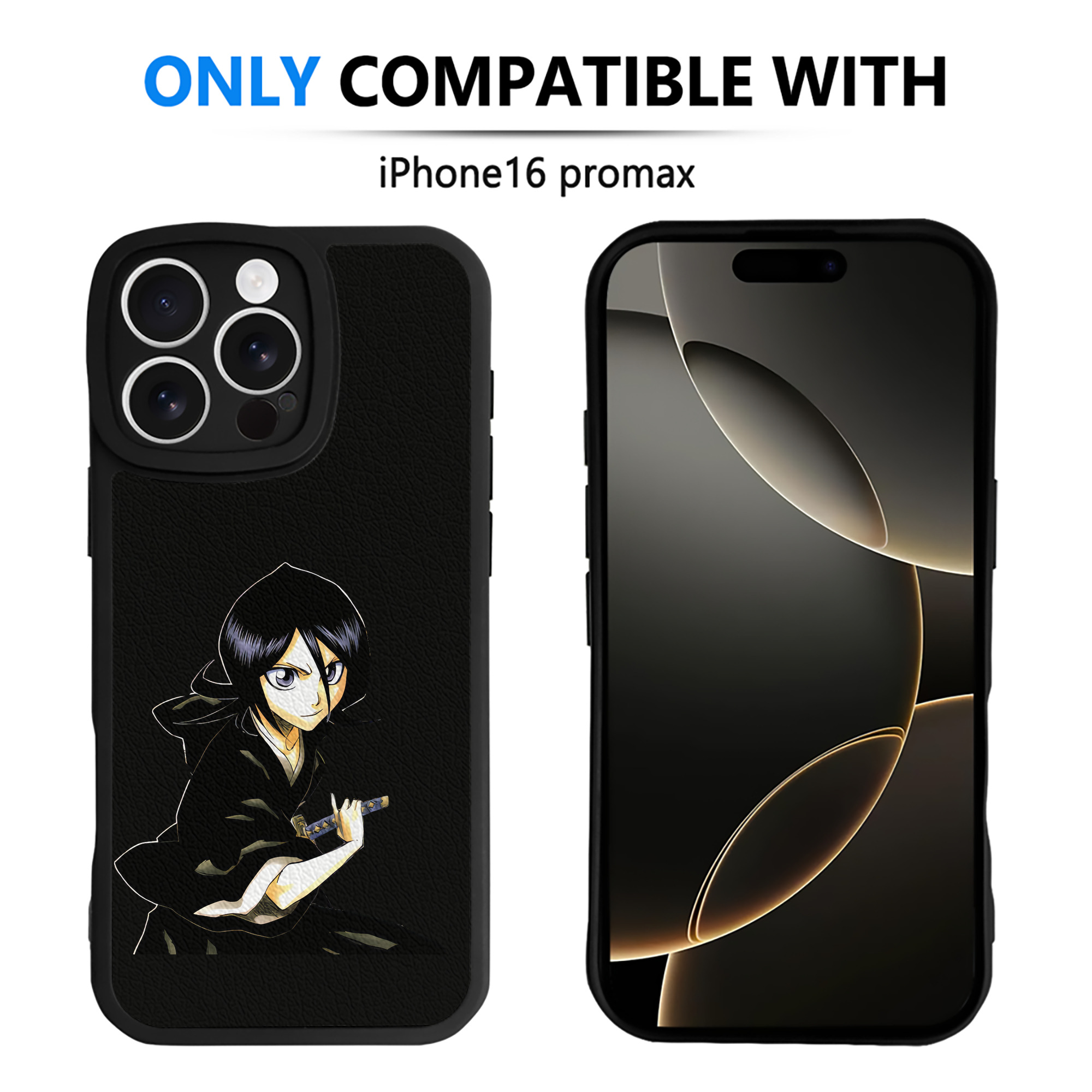 （画像用） ブリーチ 朽木ルキア BLEACH Kuchiki Rukia 【iPhone 16シリーズ対応】シリコンスマホケース（レザー調） 材質：シリコン